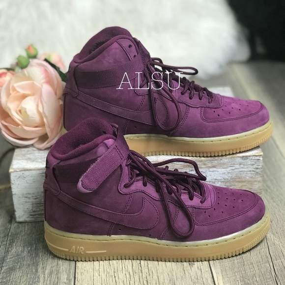 Nike Air Force 1 High WB GS Bordeaux Magenta k/W - Picture 2 of 8